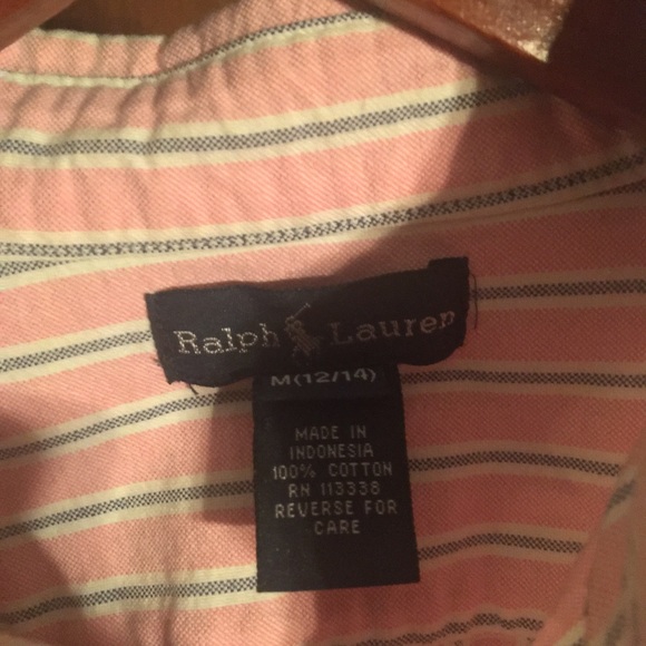 Ralph Lauren medium Pink button down. Boys medium. - Picture 3 of 5
